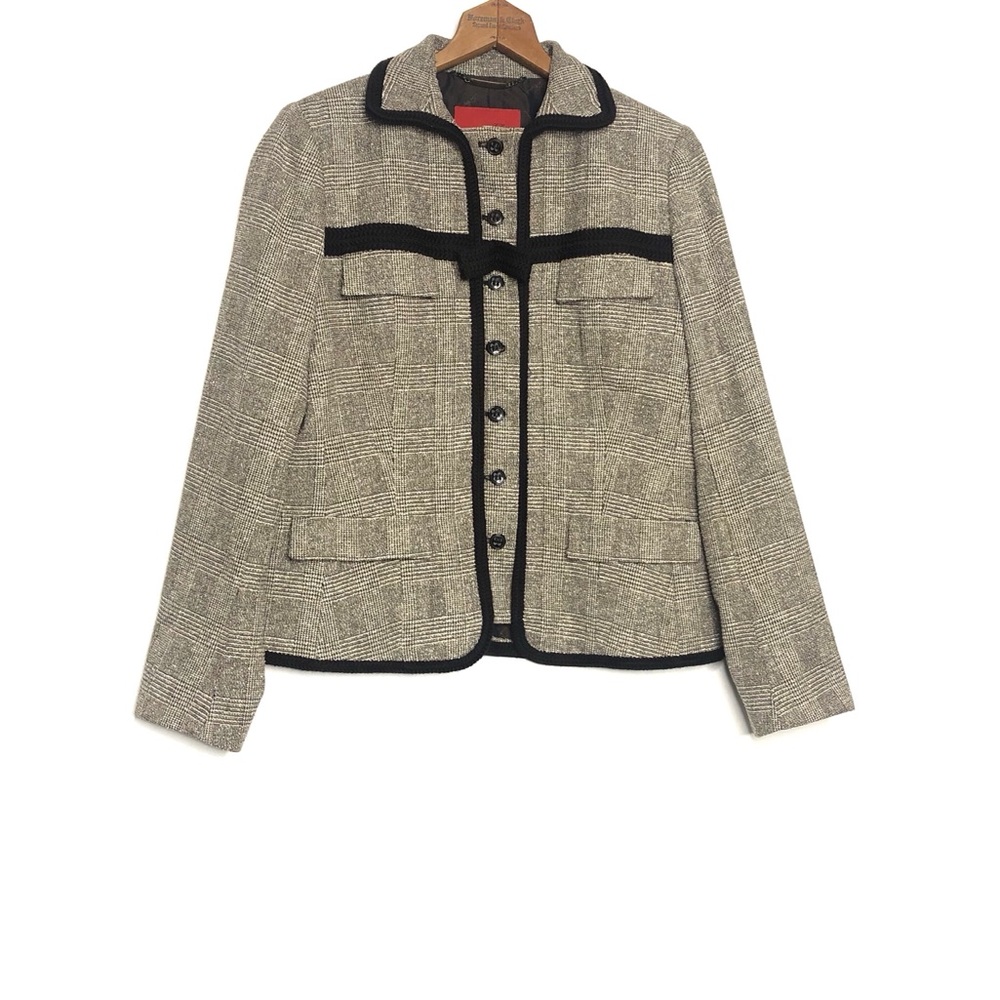 Les Copains Gray Tweed Blazer Jacket Italian US 12